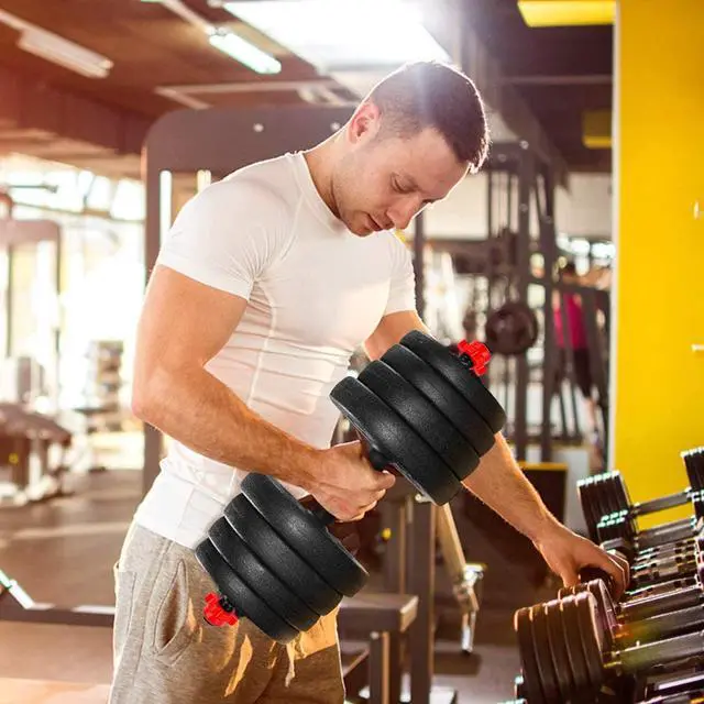 Alt view image 4 of 7 - Detetap Dumbbell Bars Adjustable Dumbbell Weight Set Barbell Lifting - 2 x 15.74in Bars and 1 x 15.74in Connecting Rods for Gym Home 1