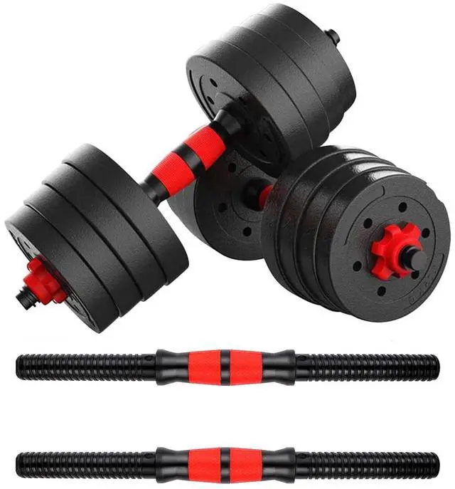Alt view image 5 of 7 - Detetap Dumbbell Bars Adjustable Dumbbell Weight Set Barbell Lifting - 2 x 15.74in Bars and 1 x 15.74in Connecting Rods for Gym Home 1