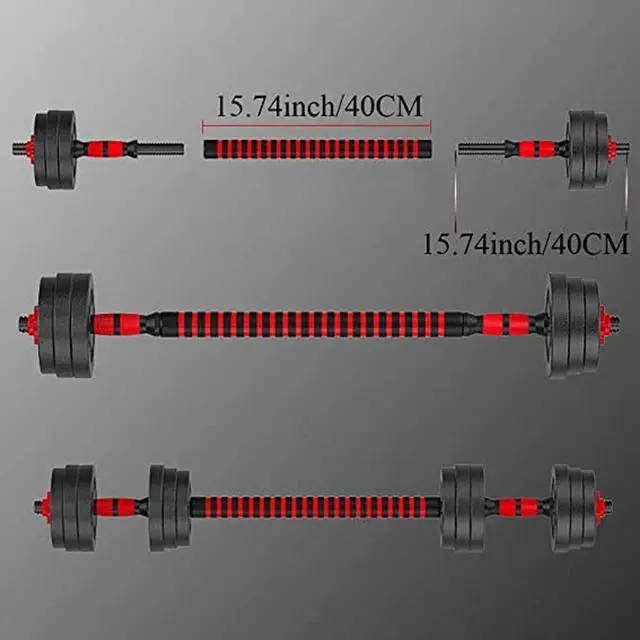 Alt view image 6 of 7 - Detetap Dumbbell Bars Adjustable Dumbbell Weight Set Barbell Lifting - 2 x 15.74in Bars and 1 x 15.74in Connecting Rods for Gym Home 1