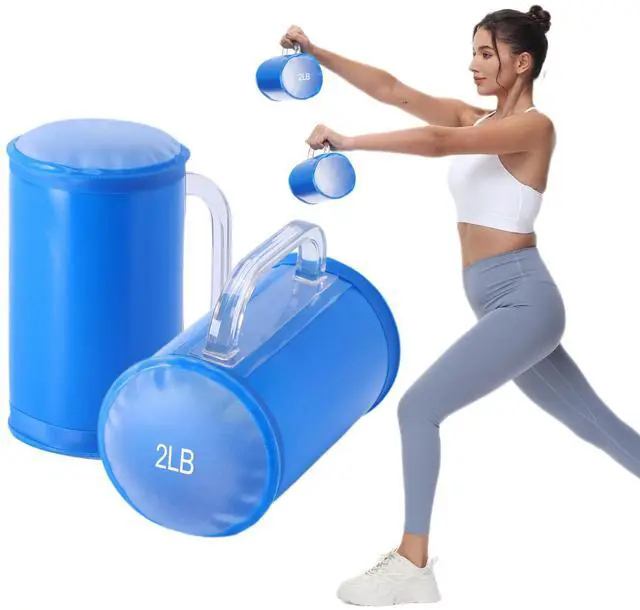 Alt view image 3 of 7 - Water Dumbbells, Water Filled Training Dumbbells, Travel Weights Set, Adjustable Weights to 4 Lbs/Pair, Portable Gym for Strength Training, Fitness and Shaping