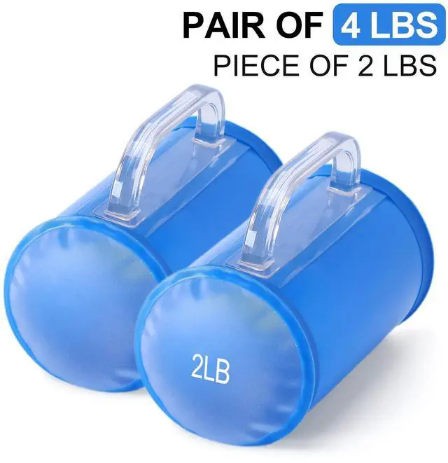 Alt view image 2 of 7 - Water Dumbbells, Water Filled Training Dumbbells, Travel Weights Set, Adjustable Weights to 4 Lbs/Pair, Portable Gym for Strength Training, Fitness and Shaping