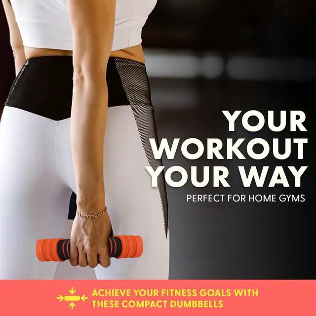 Alt view image 6 of 7 - 4.41 lbs Compact Weight Dumbbells - Versatile Dumbbells for Women, Weight Bars can be Added or Removed, Non-Slip Neoprene Ideal for Common Movement and Multi Functional Exercise