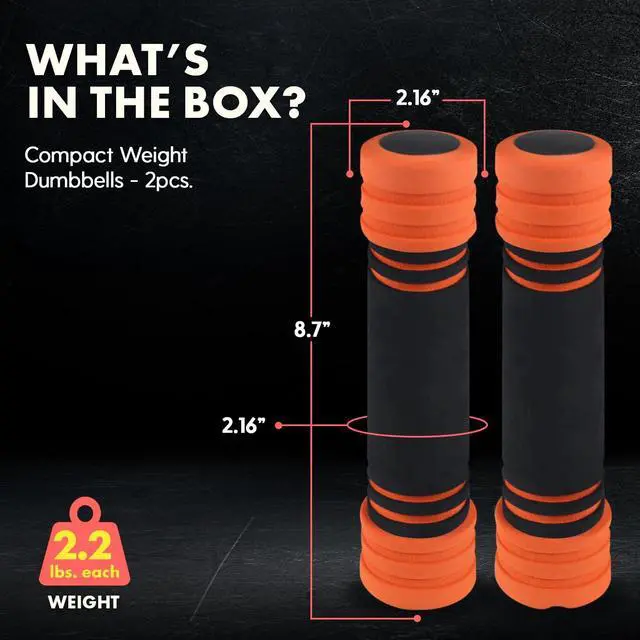 Alt view image 7 of 7 - 4.41 lbs Compact Weight Dumbbells - Versatile Dumbbells for Women, Weight Bars can be Added or Removed, Non-Slip Neoprene Ideal for Common Movement and Multi Functional Exercise
