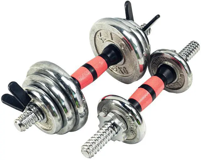 Alt view image 5 of 7 - 35cm/14.2 Inch Rowland Harbor Pink&Black Threaded Dumbbell Durable Rubber Handles/Adjustable Dumbbell Bar Handles - Fit 1 inch Standard Weight Plate - Weightlifting Accessories - Sold in Pair