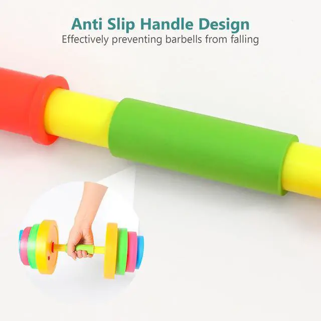 Alt view image 5 of 7 - Toddlers Weight Set Adjustable Kids Dumbbell Set Rainbow Colors Plastic Filling Water Exercise Hand Weights for Kindergarten Girls Boys Workout Toy