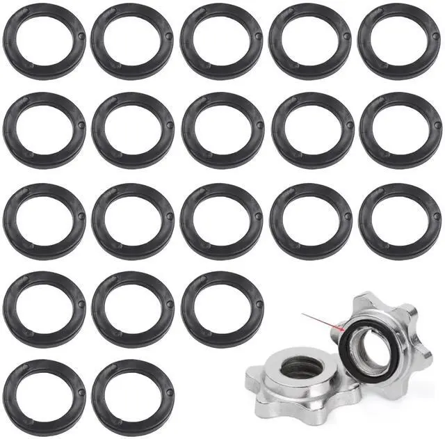 Main image of 20 Pack Dumbbell Collars Rubber Washer Replacement 25mm x 35mm x 3mm 1" Flat O-Rings Non Spinning Stoppers for Barbell 25mm Spin-Lock Screw Nut Dumbbell Handles Adjustable Dumbbells Bar