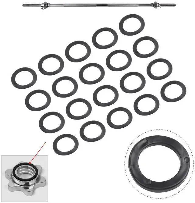 Alt view image 3 of 7 - 20 Pack Dumbbell Collars Rubber Washer Replacement 25mm x 35mm x 3mm 1" Flat O-Rings Non Spinning Stoppers for Barbell 25mm Spin-Lock Screw Nut Dumbbell Handles Adjustable Dumbbells Bar