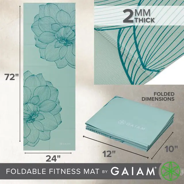Alt view image 3 of 3 - Ultra-Thin Folding Travel Yoga Mat 2mm Slim Foldable Mat for Yoga, Pilates & Floor Workouts | Lightweight & Portable