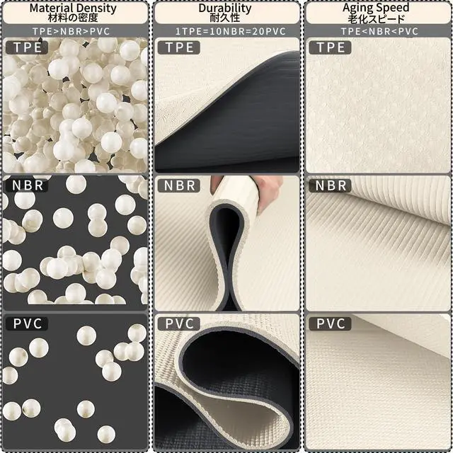 Alt view image 4 of 7 - Foldable Yoga Mat for Travel Folding Yoga Mat 6mm Thick with Carrying Bag, Non-Slip TPE Exercise Pilates Mat for 72" L x 24" W x 0.24 Inch (Beige)