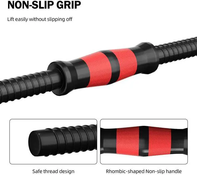 Alt view image 5 of 7 - Dumbbell Handle Set, Dumbbell Bars 13.8in (35 cm), Suitable for 1 inch Wide Weight Plates, Home Gym Strength Training Accessories,Dumbbells Set Suitable for 20/30 Pounds