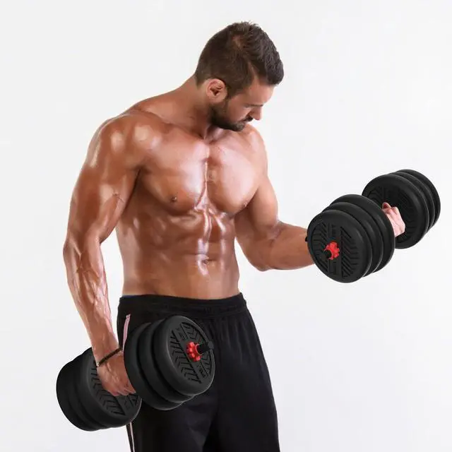 Alt view image 4 of 7 - Dumbbell Handle Set, Dumbbell Bars 13.8in (35 cm), Suitable for 1 inch Wide Weight Plates, Home Gym Strength Training Accessories,Dumbbells Set Suitable for 20/30 Pounds
