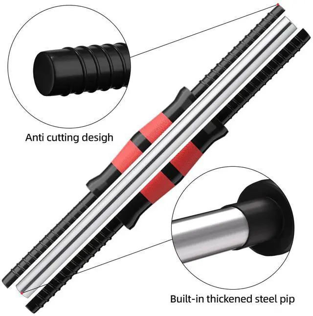 Alt view image 6 of 7 - Dumbbell Handle Set, Dumbbell Bars 13.8in (35 cm), Suitable for 1 inch Wide Weight Plates, Home Gym Strength Training Accessories,Dumbbells Set Suitable for 20/30 Pounds