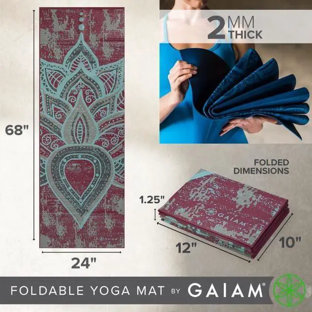Alt view image 3 of 5 - Yoga Mat Folding Travel Fitness & Exercise | Foldable for All Types of Yoga, Pilates Floor Workouts, Be Free, 2mm