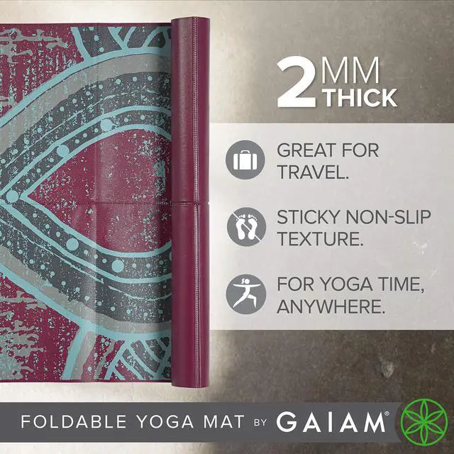 Alt view image 2 of 5 - Yoga Mat Folding Travel Fitness & Exercise | Foldable for All Types of Yoga, Pilates Floor Workouts, Be Free, 2mm