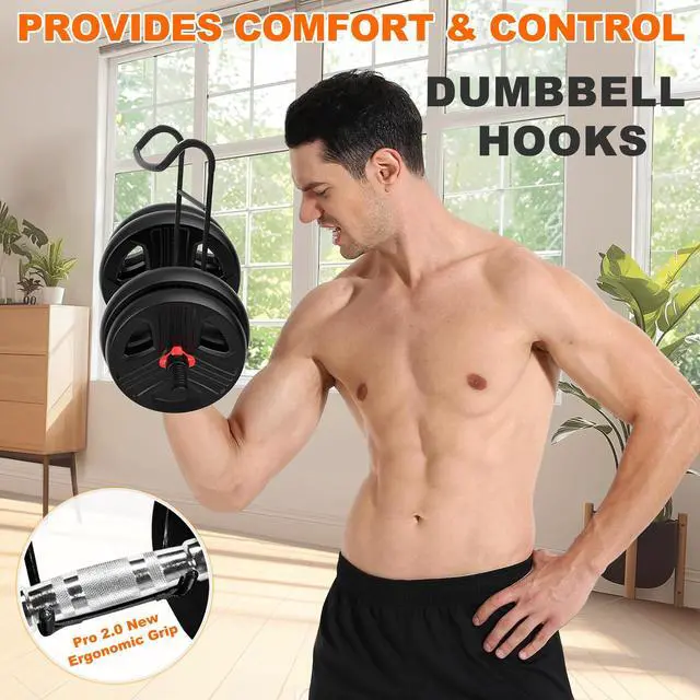 Alt view image 7 of 7 - Dumbbell Spotter Hooks Hanger, 250 lbs Load Capacity Heavy Power Dumbbells Rack Attachments for Dumbbell Bench Press with Wrist Straps, Pairs