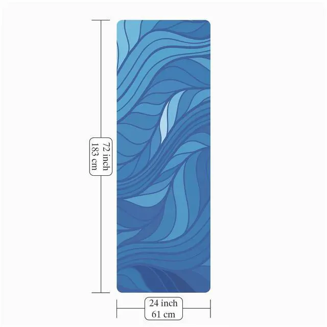 Alt view image 2 of 6 - Foldable Yoga Mat, Non-slip Suede Fitness Mat With Carry Bag for Hot Yoga, Exercise, Pilates, 1.5mm Thick Lightweight Exercise Yoga Mat for Women, Blue