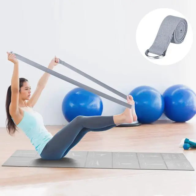 Alt view image 5 of 6 - Foldable Yoga Mat for Women, Non Slip Exercise Mat for Home Gym, 5mm Travel Yoga Mats Set With Stretch Strap for Yoga Pilates and Fitness, 68"L x 24"W x 0.2 Inch Thick