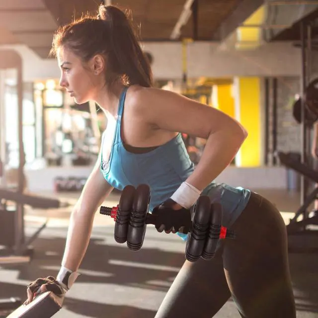 Alt view image 6 of 7 - 16.5inch Threaded Dumbbell Handles,2pcs Adjustable Dumbbell Bar Handles with 4pcs 1inch Spin- Collars for Sport Workout (40cm)