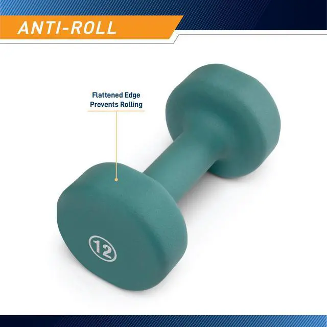 Alt view image 3 of 5 - Neoprene Dumbbell, Single Piece, 12-lb, Sage Green