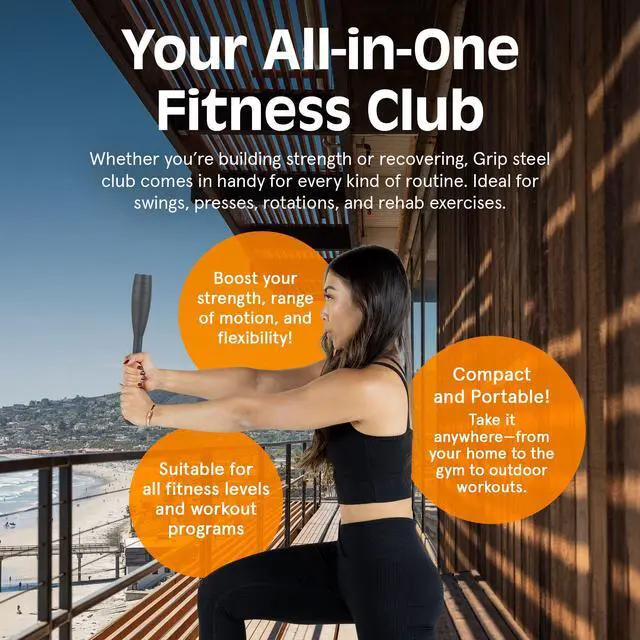Alt view image 6 of 6 - Steel Club SC- 5lb for Men & Women's Strength Training & Full Body Workouts , Matte Black