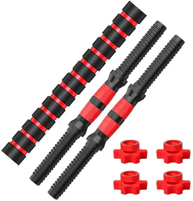 Main image of Threaded-Dumbbell-Handle-2pcs Adjustable-Barbell-Handles with Connecting Rod, 18.5in Dumbbell Bars for 1inch Wide Weight Plates Weightlifting Accessories for Training Sport Workout Gym