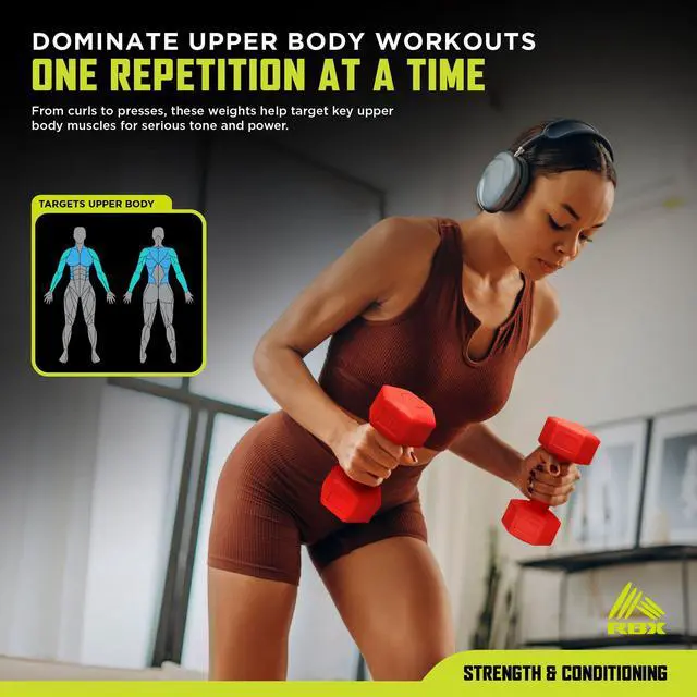Alt view image 4 of 6 - 6LB Pair Hex Dumbbell Set, 3LB Each, Durable Weights with Easy-Grip Coating, Hex Design to Prevent Rolling, Compact and Portable Workout Set for Strength Training, Cardio, and Upper Body Workouts