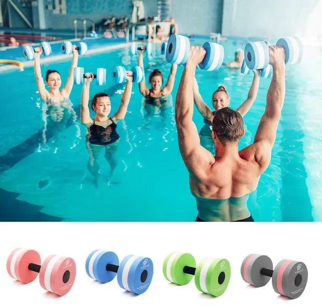 Alt view image 7 of 7 - Aquatic Dumbells, 2PCS Water Aerobic Exercise Foam Dumbbell Pool Resistance,Water Aqua Fitness Barbells Hand Bar Exercises Equipment for Weight Loss Grey