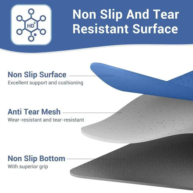 Alt view image 2 of 7 - Yoga Mat Foldable - Textured Non Slip Exercise Mat -Travel Lightweight Hot Yoga Mat with Carry Bag for Pilates & Home Workouts (72"L x 24"W x 3mm Thick), Blue