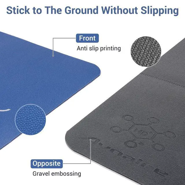 Alt view image 3 of 7 - Yoga Mat Foldable - Textured Non Slip Exercise Mat -Travel Lightweight Hot Yoga Mat with Carry Bag for Pilates & Home Workouts (72"L x 24"W x 3mm Thick), Blue