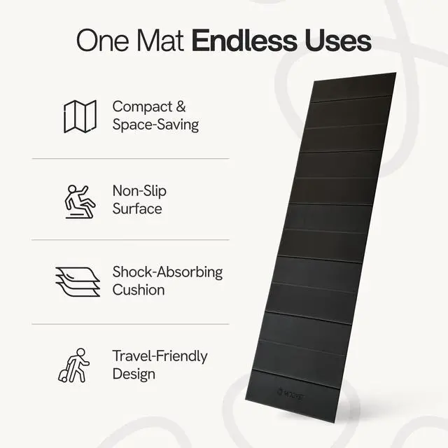 Alt view image 3 of 7 - Folding Yoga Mat, TPE Folding Yoga Mat, Foldable Exercise Mat for Yoga, Pilates, Floor Workouts, Compact Design, Travel Friendly, Ideal for Home & Gym, Knee pad, Kneeling pad (Black)