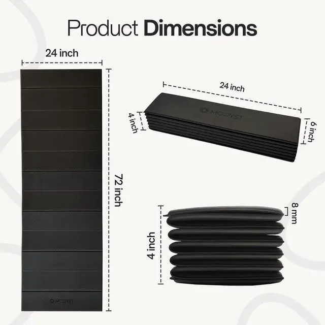 Alt view image 6 of 7 - Folding Yoga Mat, TPE Folding Yoga Mat, Foldable Exercise Mat for Yoga, Pilates, Floor Workouts, Compact Design, Travel Friendly, Ideal for Home & Gym, Knee pad, Kneeling pad (Black)