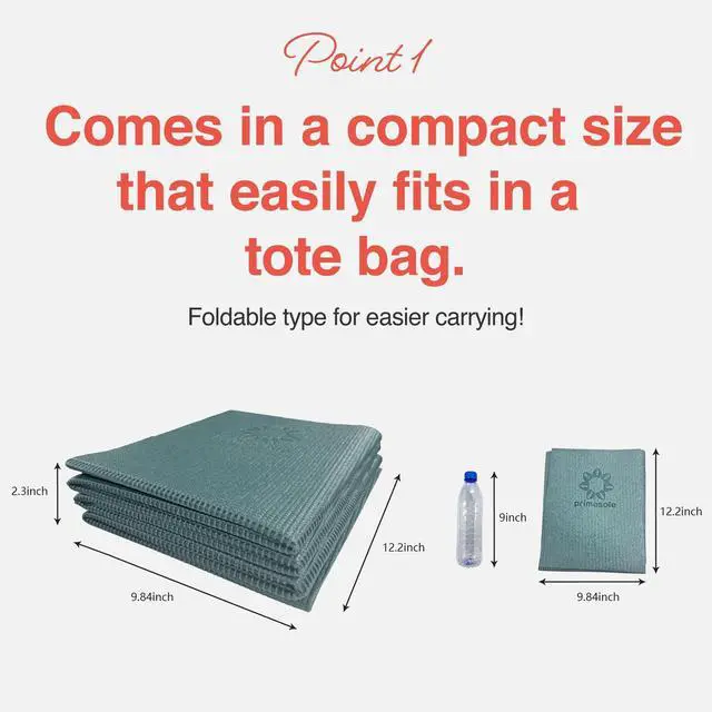 Alt view image 2 of 7 - 4mm Thick Yoga Mat - Foldable Pilates Mat for Travel, Easy to Carry to Class, Beach & Park - Tear-Resistant, Lightweight for Picnics - Forest Green