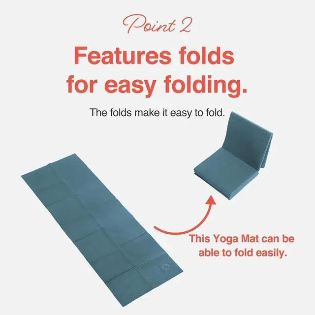 Alt view image 3 of 7 - 4mm Thick Yoga Mat - Foldable Pilates Mat for Travel, Easy to Carry to Class, Beach & Park - Tear-Resistant, Lightweight for Picnics - Forest Green