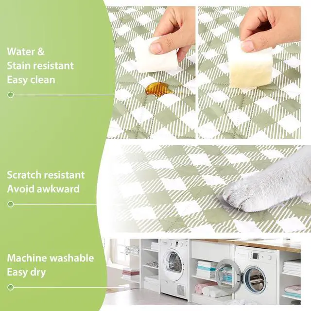 Alt view image 4 of 7 - Extra Large Picnic Outdoor Blanket, 80''x80'' Waterproof Foldable Blankets Gingham Picnic Mat for Beach, Camping Grass Lawn Park Accessories Cute Couple Gifts Ideas Wedding Registry(Green White)