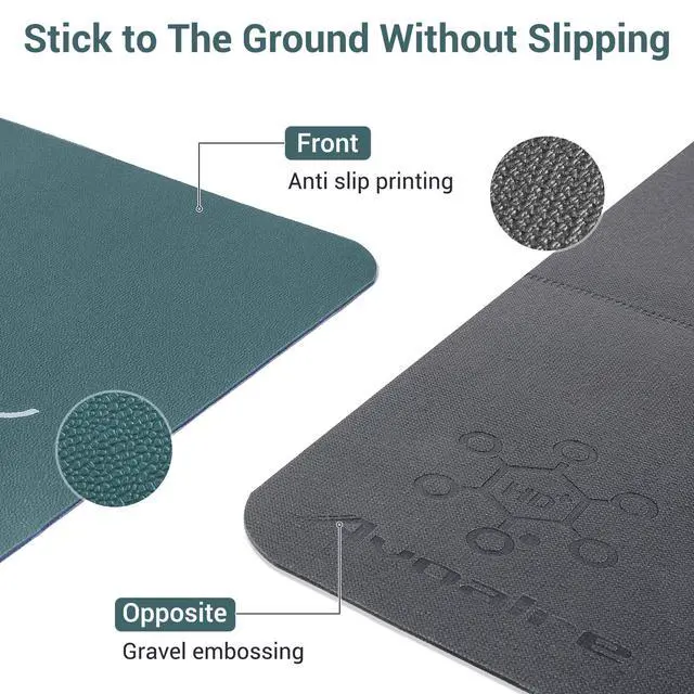 Alt view image 3 of 7 - Yoga Mat Foldable - Textured Non Slip Exercise Mat -Travel Lightweight Hot Yoga Mat with Carry Bag for Pilates & Home Workouts (72"L x 32"W x 3mm Thick), Green