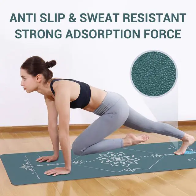 Alt view image 6 of 7 - Yoga Mat Foldable - Textured Non Slip Exercise Mat -Travel Lightweight Hot Yoga Mat with Carry Bag for Pilates & Home Workouts (72"L x 32"W x 3mm Thick), Green