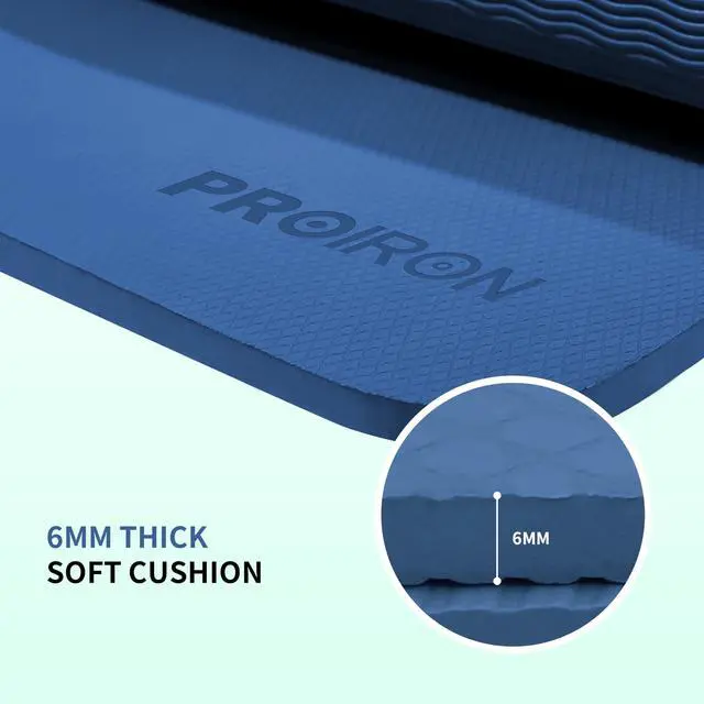 Alt view image 3 of 7 - Foldable 72"x24"x0.24"(6mm) TPE Travel Yoga Mat, Folding Mat Thick for Home Workout & Travel, Non Slip Yoga Mats with Carry Bag, Packable Pilates Mat for Home Gym, Pilates, Fitness, Stretching-Blue