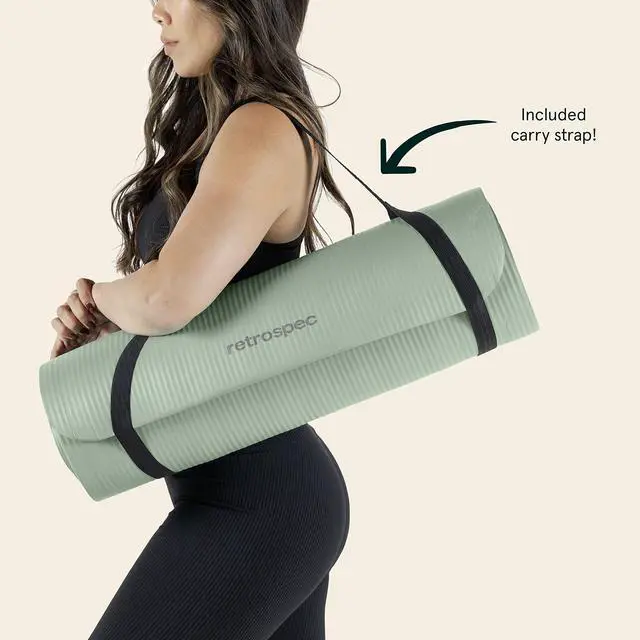 Alt view image 7 of 7 - Solana Yoga Mat 1/2" Thick w/Nylon Strap for Men & Women - Non Slip Excercise Mat for Yoga, Pilates, Stretching, Floor & Fitness Workouts