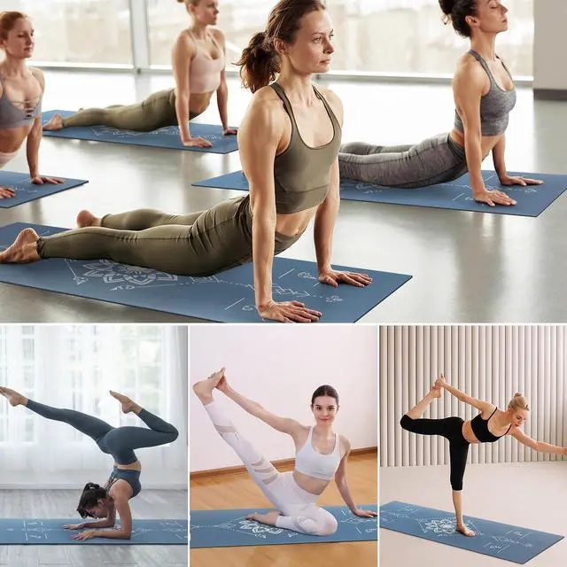 Alt view image 2 of 7 - Foldable Travel Yoga Mat Print | 5mm Thick Folding Pilates Mat | Non-Slip High Density Floor Exercise Mats for Home Workout | Eco-Friendly Folding Fitness Mat for Women Men with Carrying Bag