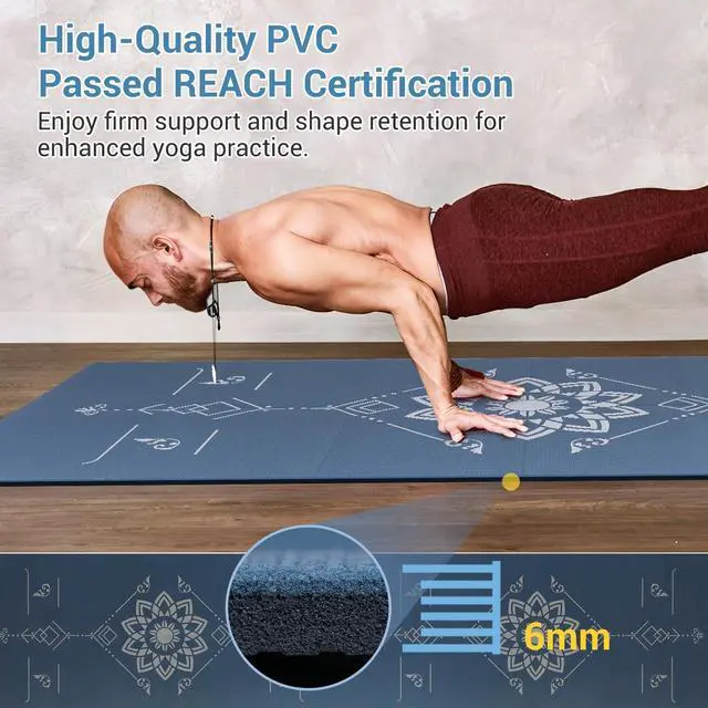 Alt view image 7 of 7 - Foldable Travel Yoga Mat Print | 5mm Thick Folding Pilates Mat | Non-Slip High Density Floor Exercise Mats for Home Workout | Eco-Friendly Folding Fitness Mat for Women Men with Carrying Bag