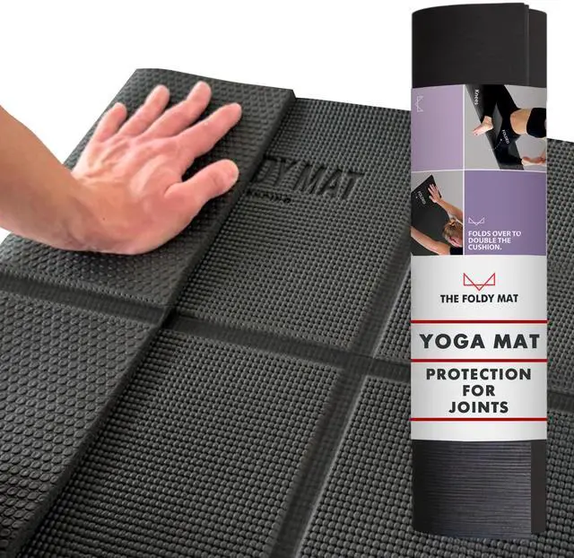 Main image of Foldable Yoga Mat Thick, Smart Support and Joint Protection With 4 Folds, Perfect Posture With Body Alignment System + Hands & Feet Sections, Non-Slip Surface, Lightweight and Portable Design