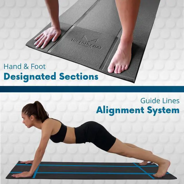 Alt view image 3 of 7 - Foldable Yoga Mat Thick, Smart Support and Joint Protection With 4 Folds, Perfect Posture With Body Alignment System + Hands & Feet Sections, Non-Slip Surface, Lightweight and Portable Design