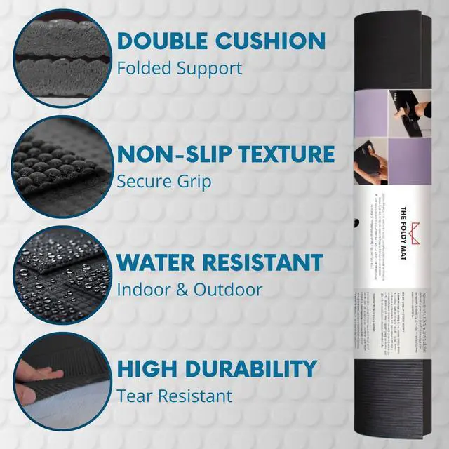 Alt view image 5 of 7 - Foldable Yoga Mat Thick, Smart Support and Joint Protection With 4 Folds, Perfect Posture With Body Alignment System + Hands & Feet Sections, Non-Slip Surface, Lightweight and Portable Design