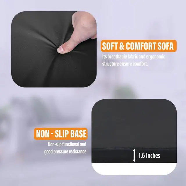 Alt view image 5 of 7 - Gymnastics Mats Foldable Tumbling Mats Portable Gymnastics Exercise Mat Thick Gymnastics Tumbling Mats Pad Home Exercise Panel Mat With Carrying Handles(3 Folding 2FT L 6FT W,Black)