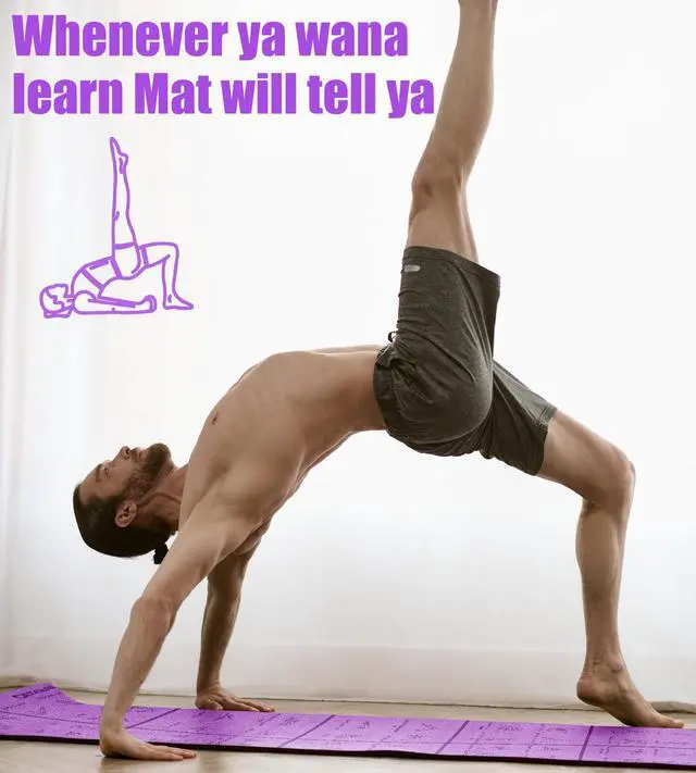 Alt view image 7 of 7 - Foldable Thick Yoga Mat with Asanas Poses -Christmas Gifts for Wife and Girls, Non-slip 8mm Thicken Instructional Exercise Mat for Home Workout, 72"x24"x0.3" (Purple)