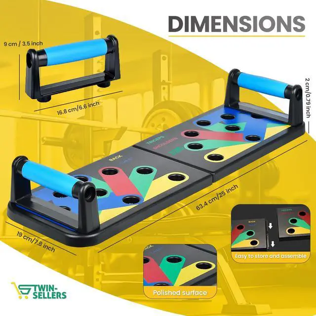 Alt view image 3 of 7 - Push Up Board for Men 20 in 1 Detachable Fitness Board with 5 Resistance Bands, Adjustable Pushup Handles, Perfect Push Up Bars for Home Gym Workout Equipment Training