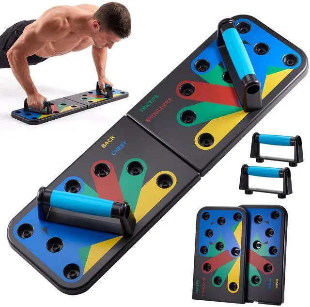 Main image of Foldable PushUp Stands Board Fitness,Workout Equipment for Home Gym, Men & Women Adjustable Pushup Board for Chest, Abs, Arms & Core Training,Portable Push-Up Board for Full Body Exercise (9 in 1)