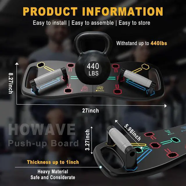 Alt view image 5 of 7 - Push Up Board, Portable Pushup Board for Men, Foldable Push-up Board, Multifunctional Push Up Board-20 in 1 at Home Gym, Pushup Handles for Chest Muscle Exercise Strength Training Equipment