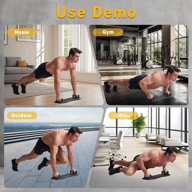 Alt view image 7 of 7 - Push Up Board, Portable Pushup Board for Men, Foldable Push-up Board, Multifunctional Push Up Board-20 in 1 at Home Gym, Pushup Handles for Chest Muscle Exercise Strength Training Equipment