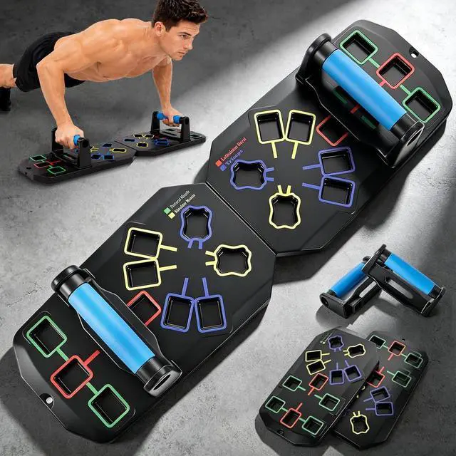 Main image of Push Up Board 20-In-1 Workout Equipment, Pushup Board with Handles, Puzzle-Style Snap Design with Square Slots, Home Gym Fitness Equipment for Chest, Shoulders, Back & Triceps, Men and Women